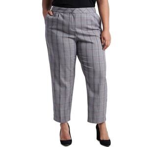 1.STATE Trendy Plus Size Tapered Plaid Pants 16W
